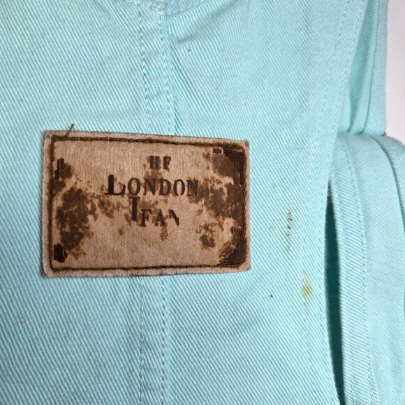 VTG MODA INTL Aqua Teal Denim OVERALLS Jumpsuit M USA 100% Cotton - Picture 8 of 10